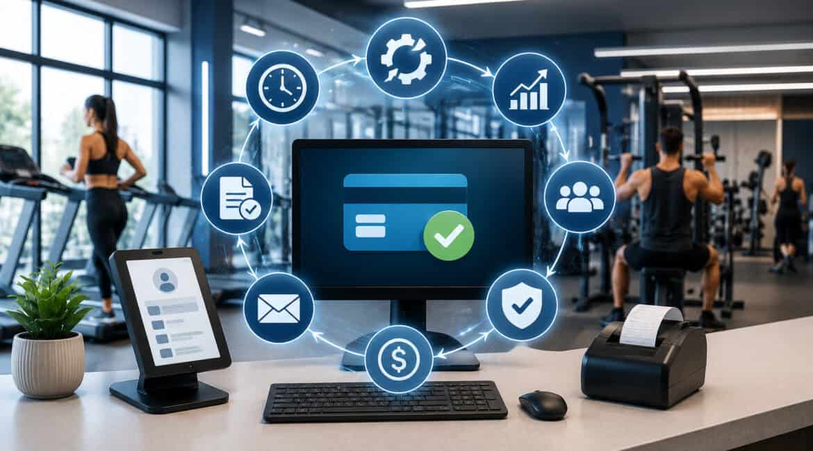Automated payment processing system in a modern gym