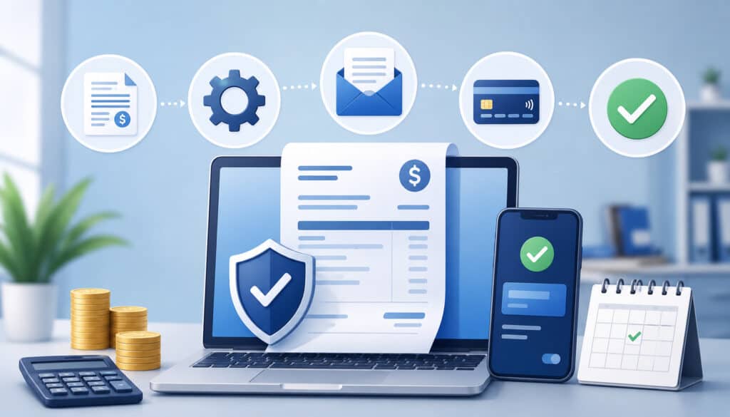 Automated billing and online payment illustration