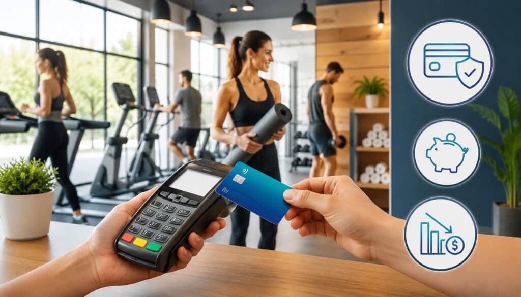 Fitness studio card payment processing