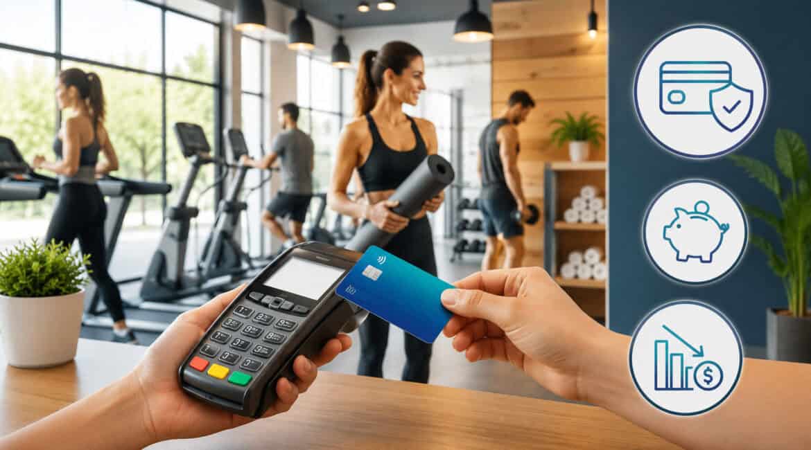 Fitness studio card payment processing