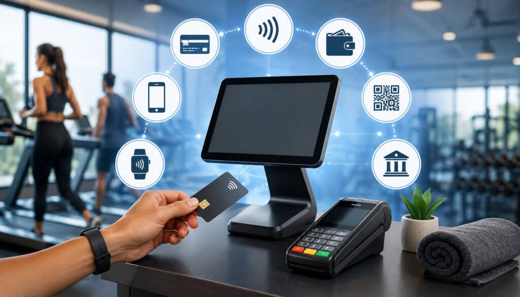 Fitness POS system with contactless and digital payments in a gym