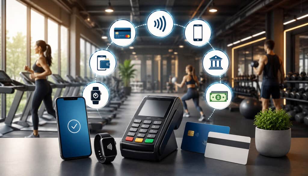 Fitness studio with digital and contactless payment options