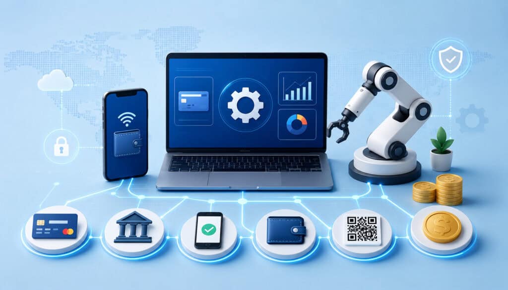 Automated digital payment methods illustration